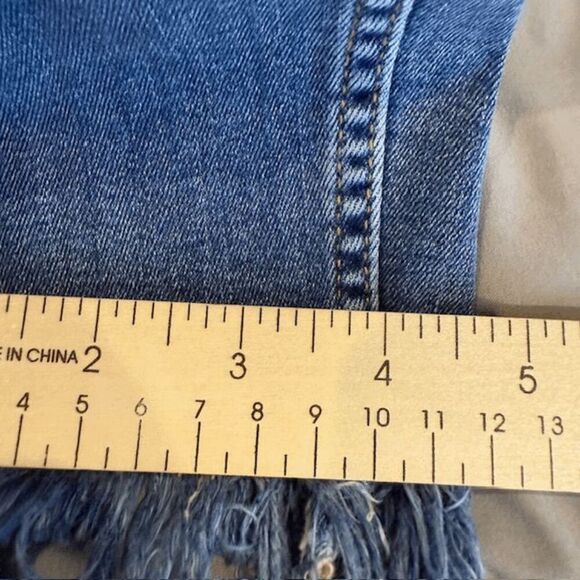 Free People High Rise Skinny Frayed Hem Jeans Distressed Medium Wash Size 27 - Picture 14 of 15